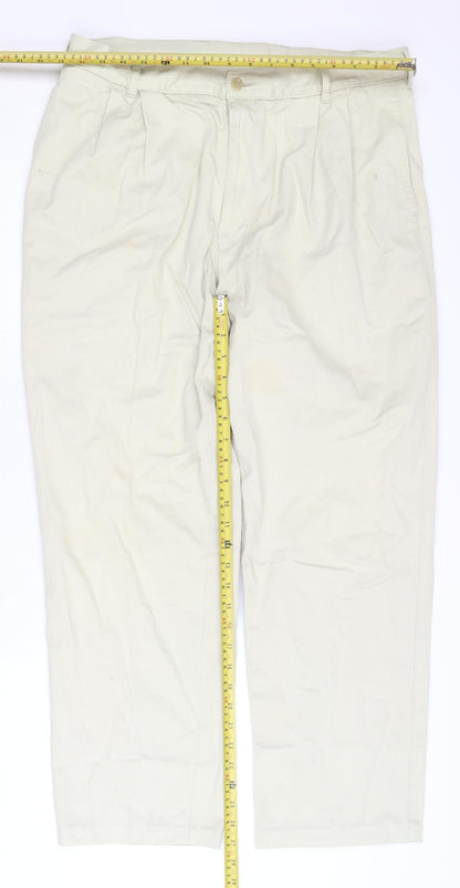 Mens UK Size L BHS Regular Fit Chino Beige Trousers