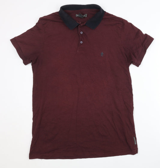 French Connection Men's Red Polo Shirt XL