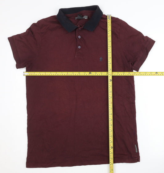 French Connection Men's Red Polo Shirt XL