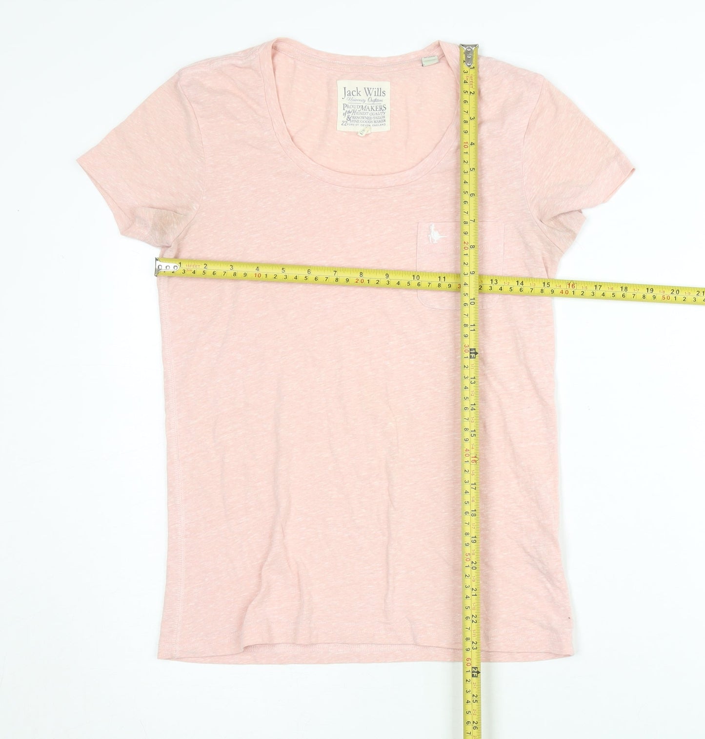 Jack Wills Pink Women's Basic T-Shirt Size 8