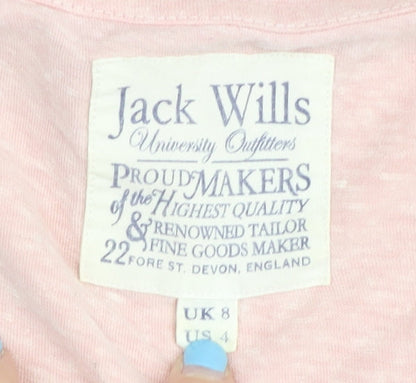 Jack Wills Pink Women's Basic T-Shirt Size 8