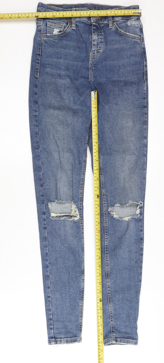 Topshop Women’s Blue Skinny Distressed Jeans Size 8