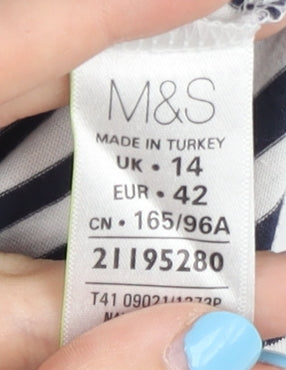 Womens UK Size 14 Marks and Spencer Multicoloured Basic T-Shirt