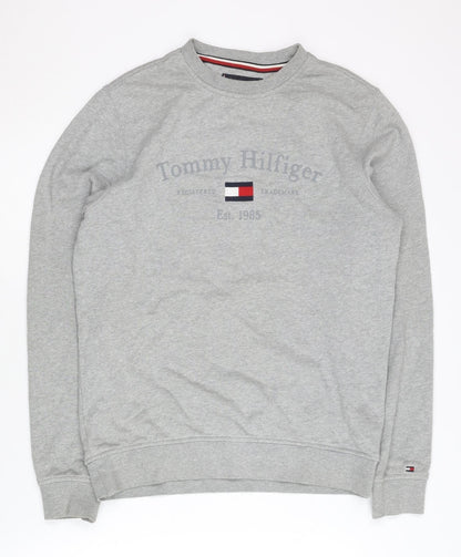 Tommy Hilfiger Men's Grey Sweatshirt S Logo Pullover
