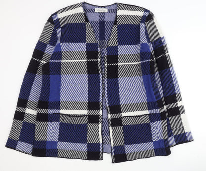 David Nieper Women's Blue Plaid Cardigan UK 14