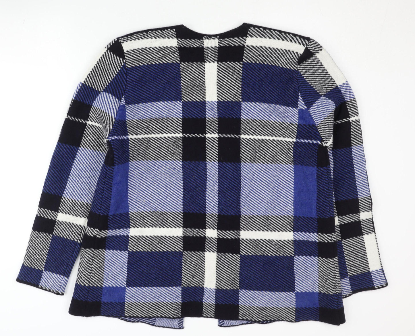 David Nieper Women's Blue Plaid Cardigan UK 14