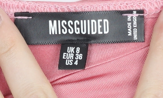 Missguided Women's Pink Bodycon Dress Size 8