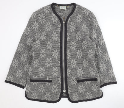 M & G Women's Grey Wool Alpaca Geometric Jacket Size 12