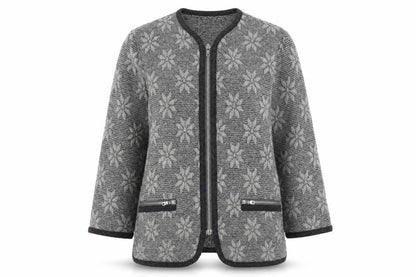 M&Co Women's Grey Wool Alpaca Geometric Jacket Size 12