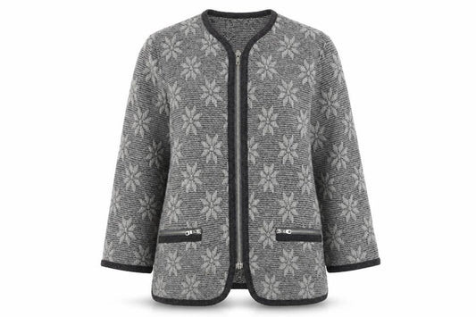 M & G Women's Grey Wool Alpaca Geometric Jacket Size 12