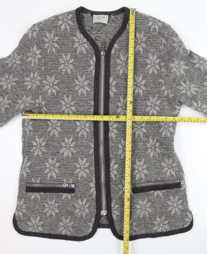M & G Women's Grey Wool Alpaca Geometric Jacket Size 12
