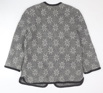 M & G Women's Grey Wool Alpaca Geometric Jacket Size 12