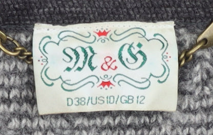 M & G Women's Grey Wool Alpaca Geometric Jacket Size 12