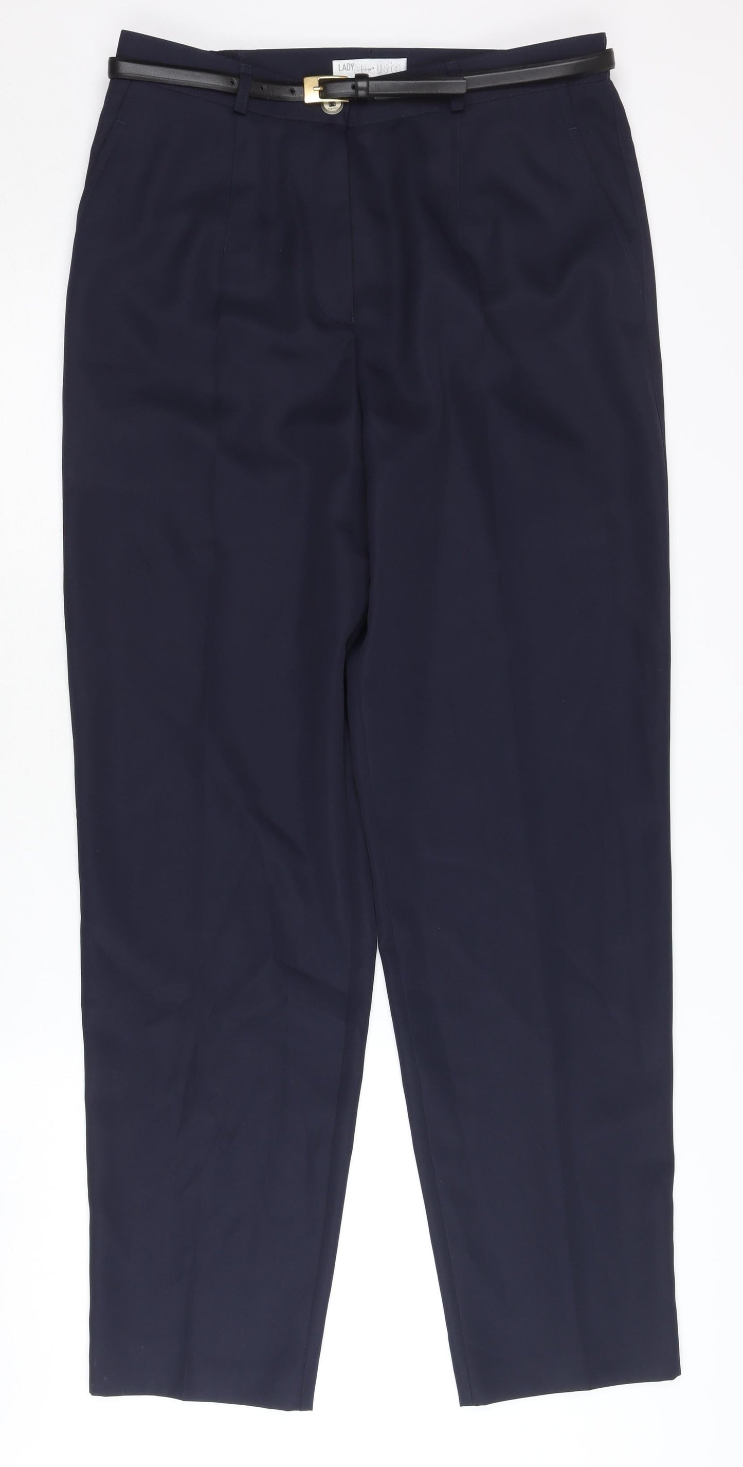 Lady Augusta Women's Black Belted Trousers Size 14
