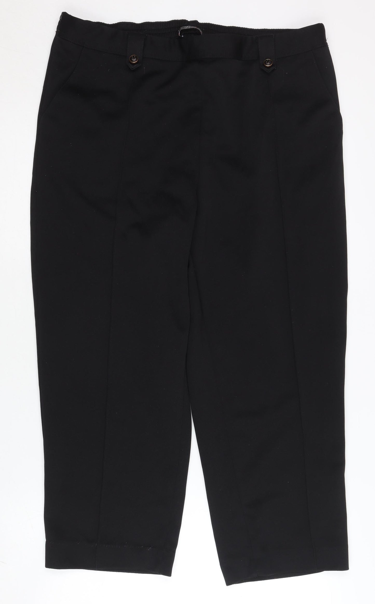 Bm Women's Black Cropped Trousers Size 16