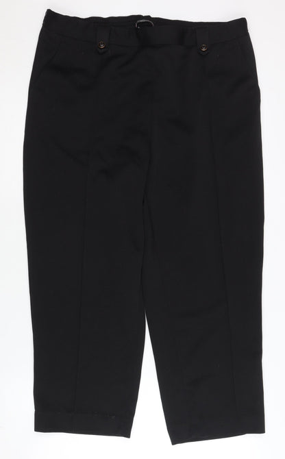 Bm Women's Black Cropped Trousers Size 16