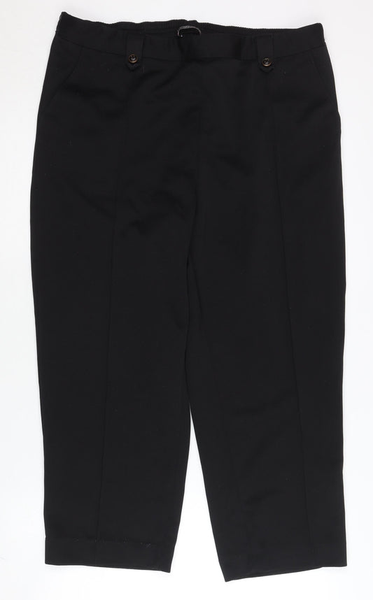 Bm Women's Black Cropped Trousers Size 16