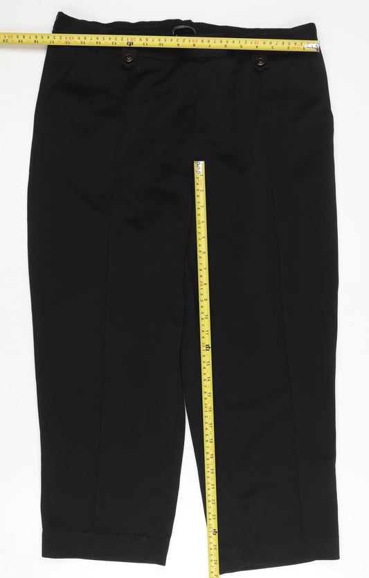 Bm Women's Black Cropped Trousers Size 16