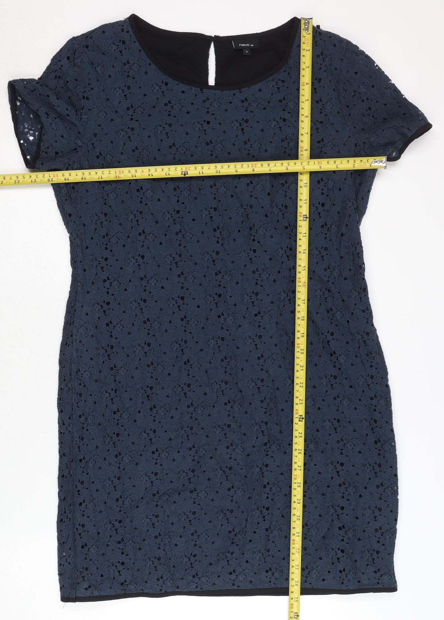 Next Women's Blue Floral Lace Dress Size 14