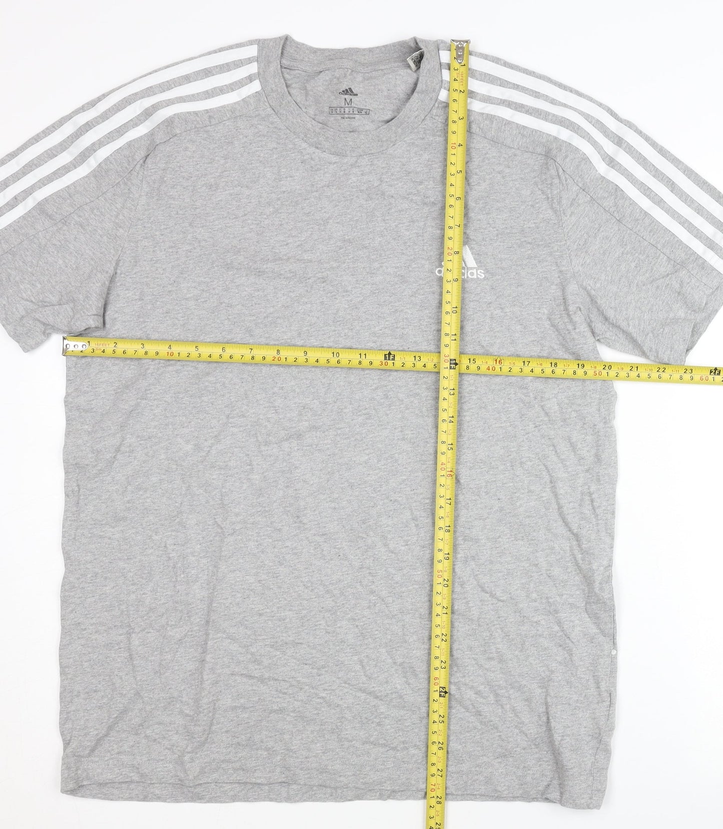 Adidas Men's Grey T-Shirt, Medium, Logo Accent