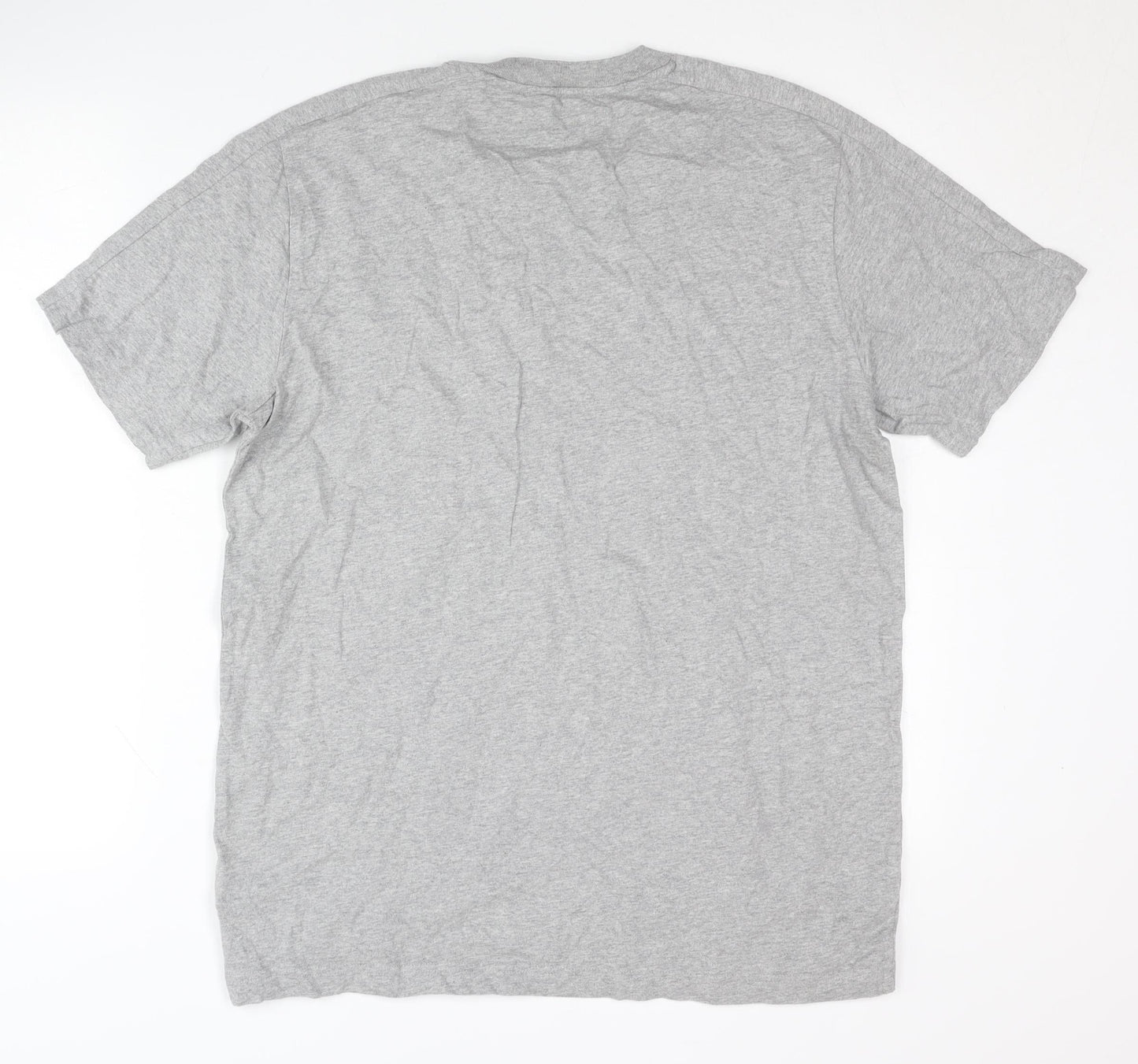 Adidas Men's Grey T-Shirt, Medium, Logo Accent