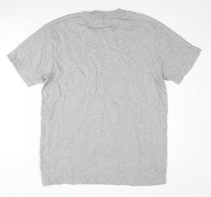 Adidas Men's Grey T-Shirt, Medium, Logo Accent