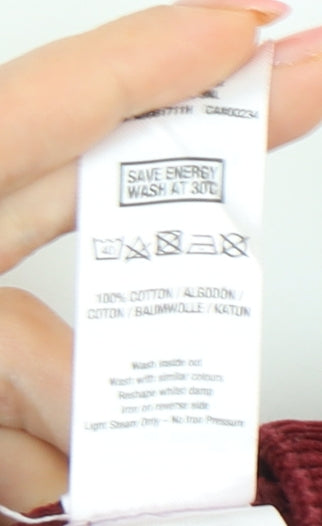 Dorothy Perkins Women's Red Corduroy Skirt Size 12