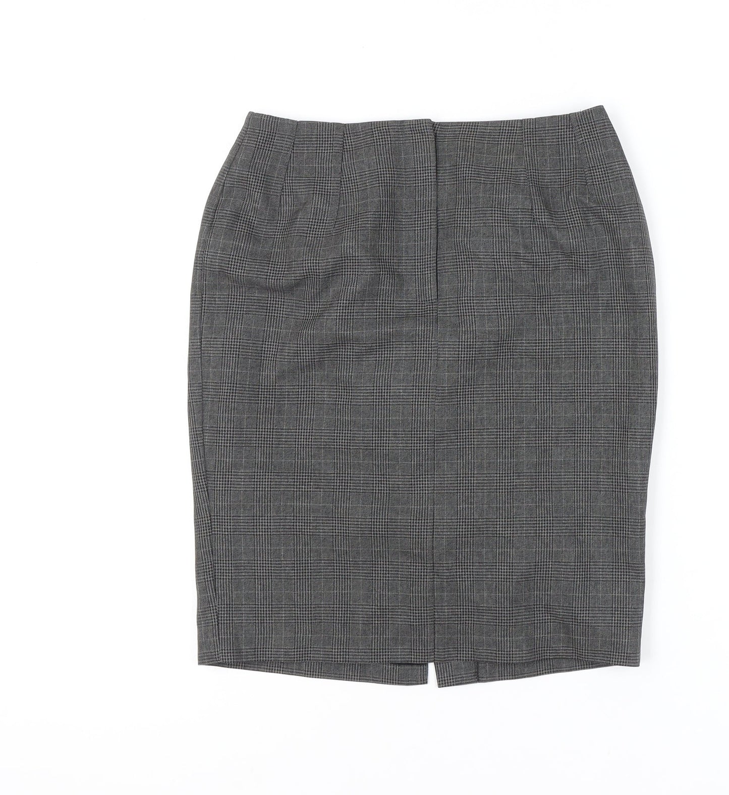 Marks and Spencer Women's Grey Check Pencil Skirt Size 8