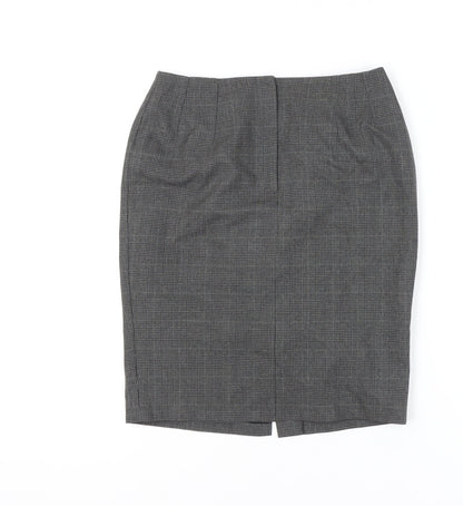 Marks and Spencer Women's Grey Check Pencil Skirt Size 8