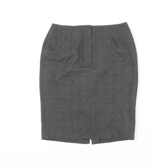 Marks and Spencer Women's Grey Check Pencil Skirt Size 8