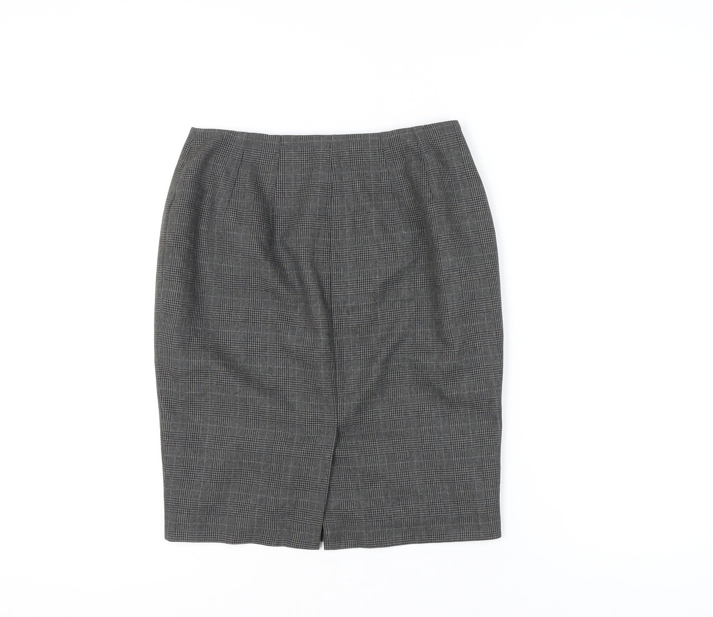Marks and Spencer Women's Grey Check Pencil Skirt Size 8