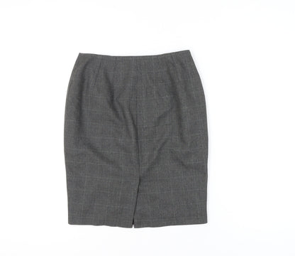 Marks and Spencer Women's Grey Check Pencil Skirt Size 8