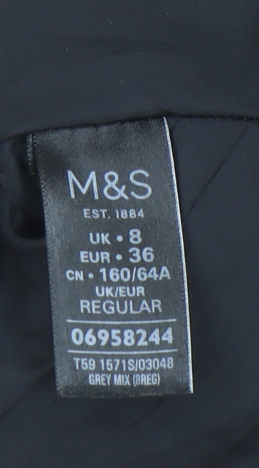 Marks and Spencer Women's Grey Check Pencil Skirt Size 8