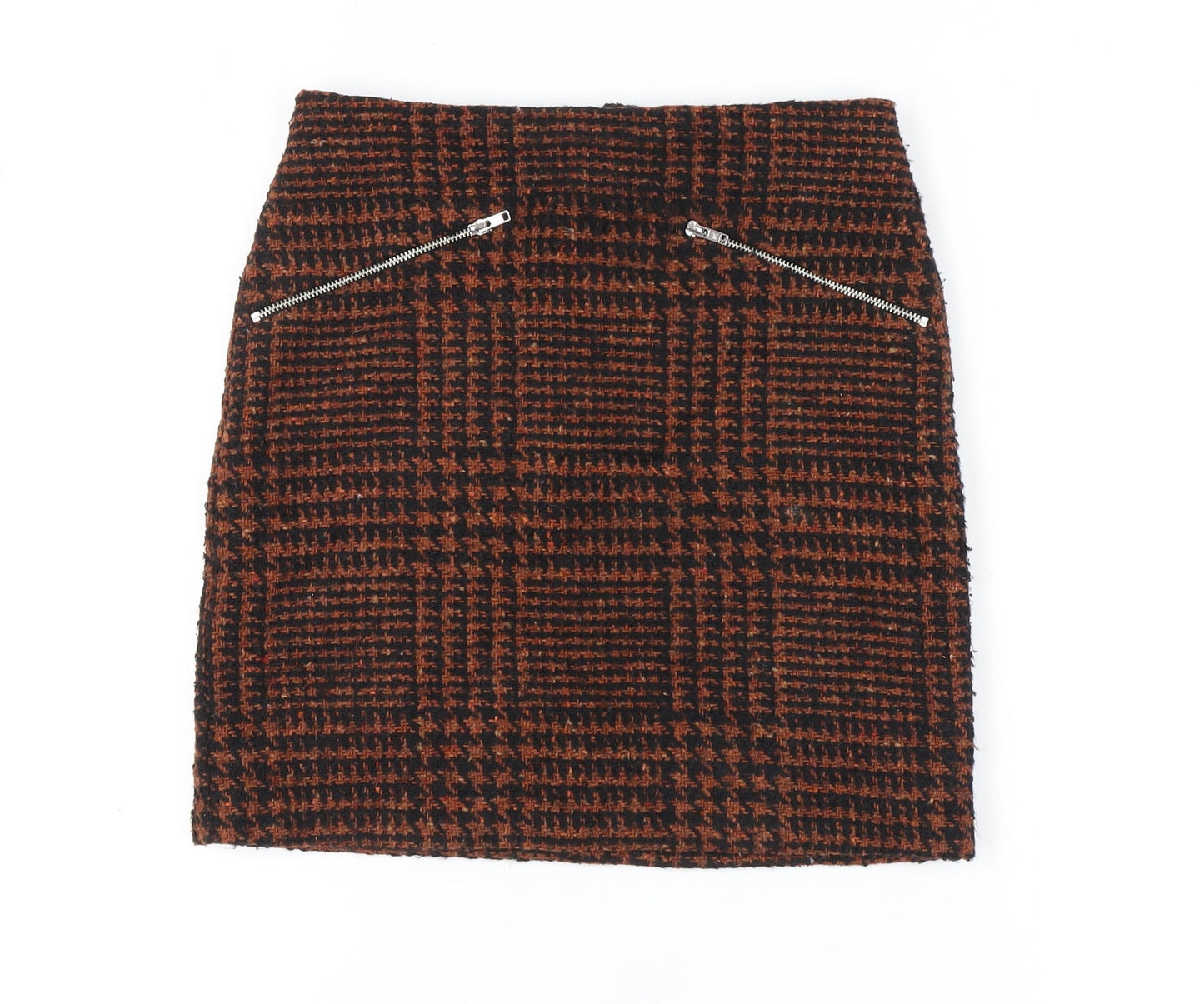 New Look Women's Multicoloured Check Pencil Skirt Size 8