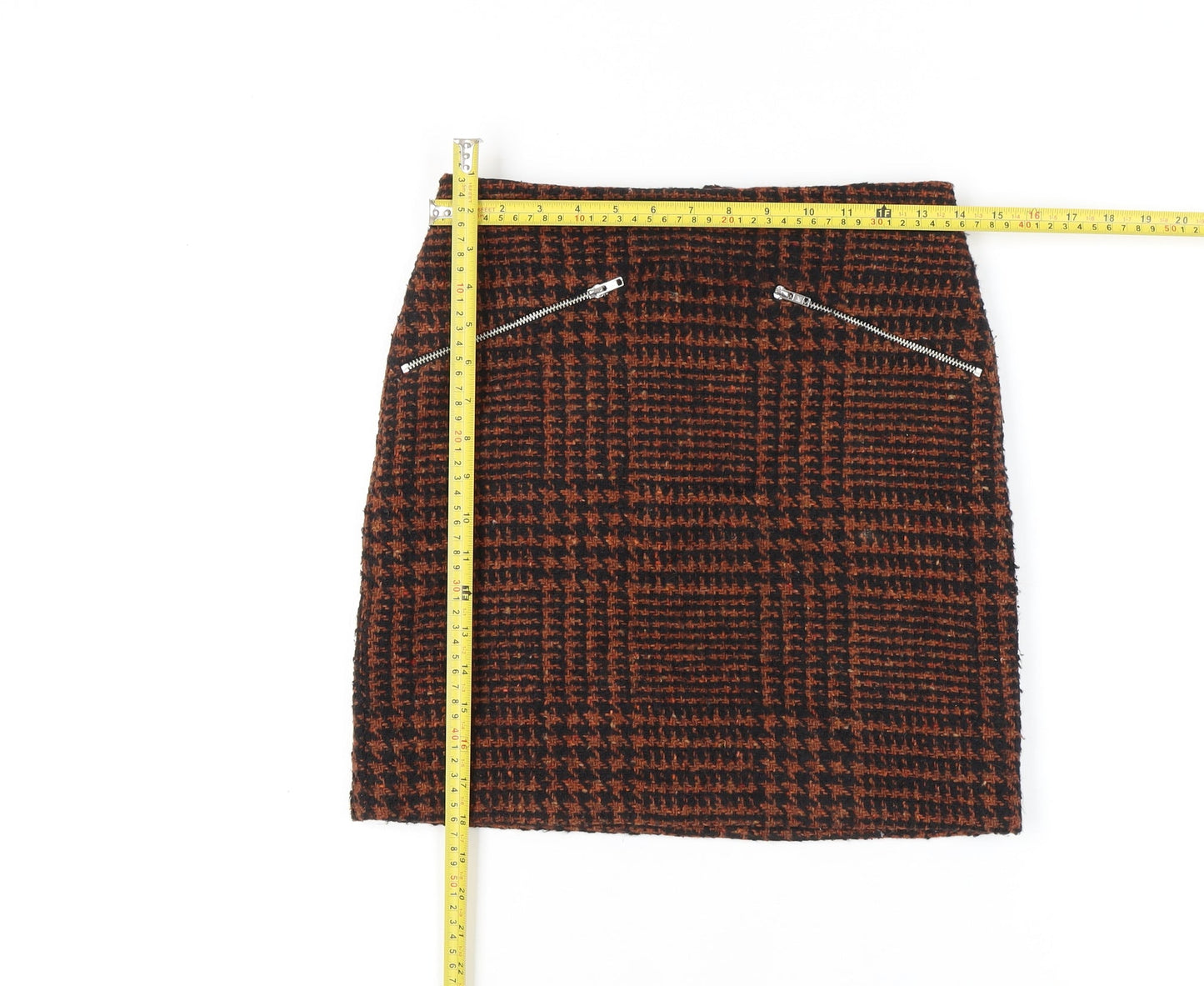 New Look Women's Multicoloured Check Pencil Skirt Size 8