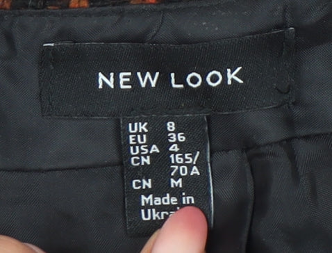 New Look Women's Multicoloured Check Pencil Skirt Size 8