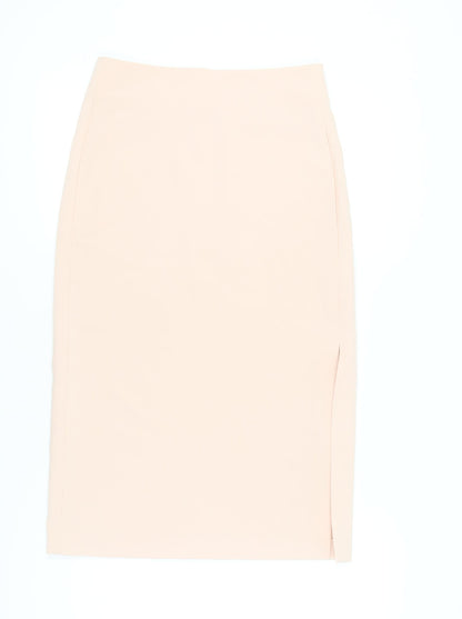 Wallis Women’s Beige Pencil Skirt, Size 12, Zip Closure