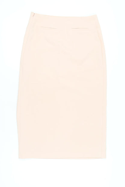 Wallis Women’s Beige Pencil Skirt, Size 12, Zip Closure