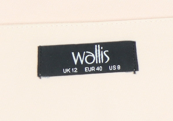 Wallis Women’s Beige Pencil Skirt, Size 12, Zip Closure