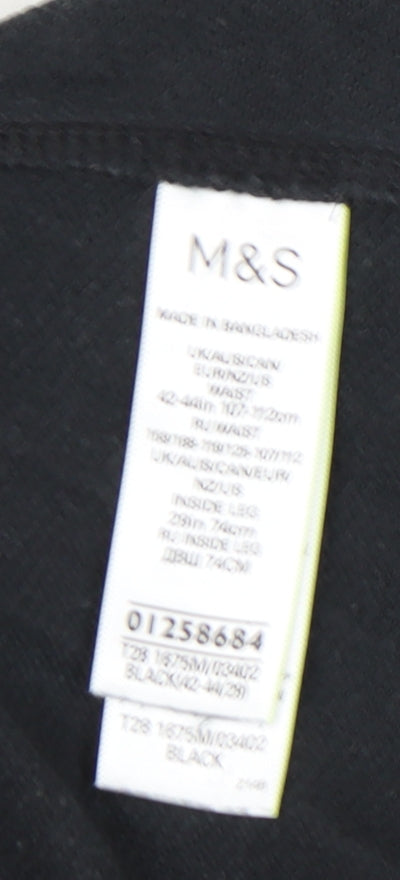 Marks and Spencer Black Jogger Trousers for Men, Size L