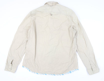 Puma Men's Beige 2XL Button-Up Casual Shirt