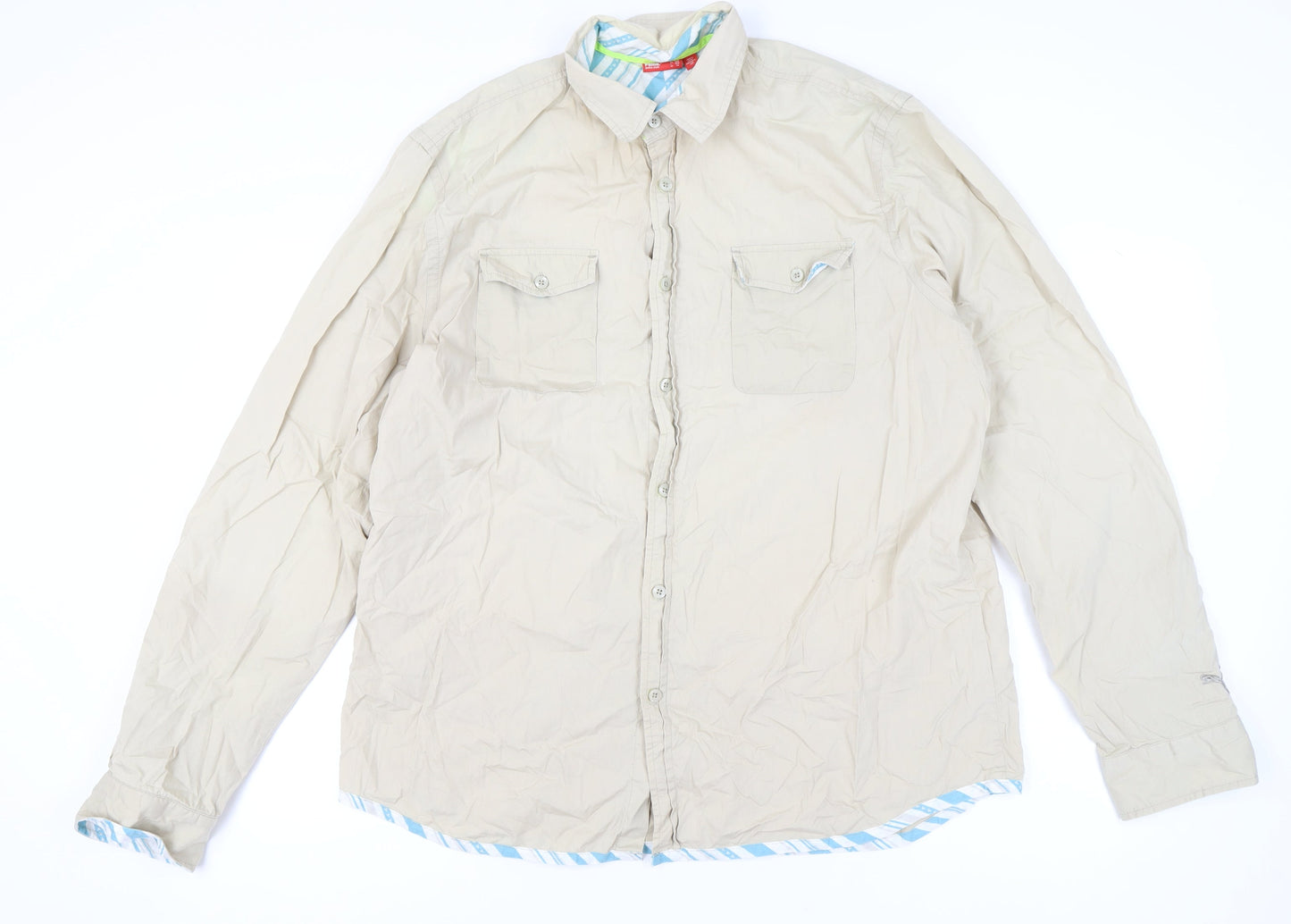 Puma Men's Beige 2XL Button-Up Casual Shirt