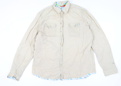 Puma Men's Beige 2XL Button-Up Casual Shirt