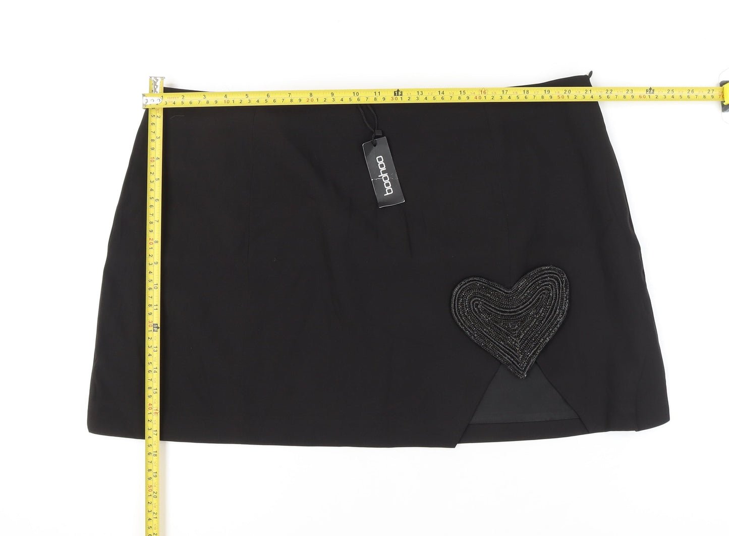 Boohoo Women's Plus Black Beaded Mini Skirt Size 22