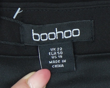 Boohoo Women's Plus Black Beaded Mini Skirt Size 22