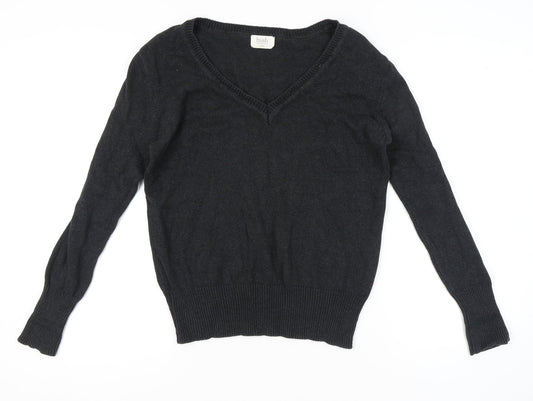 Hush Womens Black Pullover Jumper S V-Neck