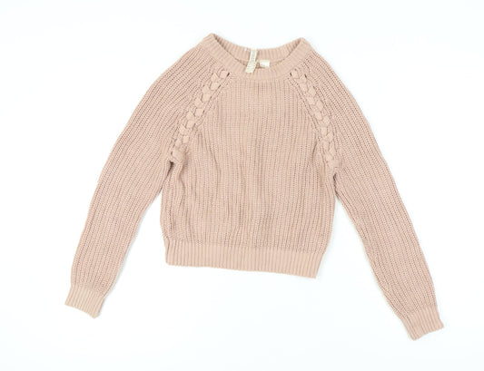 Womens UK Size XS Divided Beige Pullover Jumper