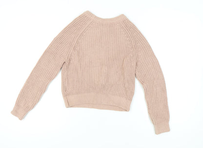 Womens UK Size XS Divided Beige Pullover Jumper