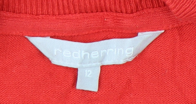 Womens UK Size 12 Red Herring Red Full Zip Jumper