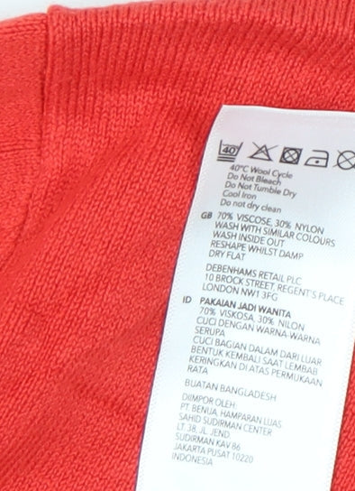 Womens UK Size 12 Red Herring Red Full Zip Jumper